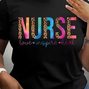 Colorful Nurse Graphic T-Shirt